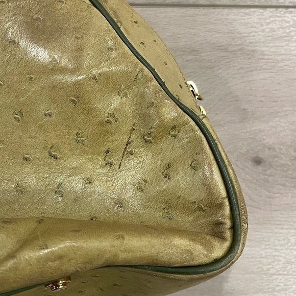 Christian Dior Rare Ostrich Saddle Green Bowler Bag - Picture 3 of 16